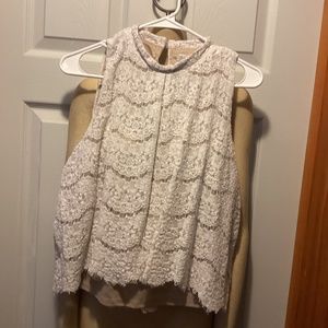Lace top with nude lining